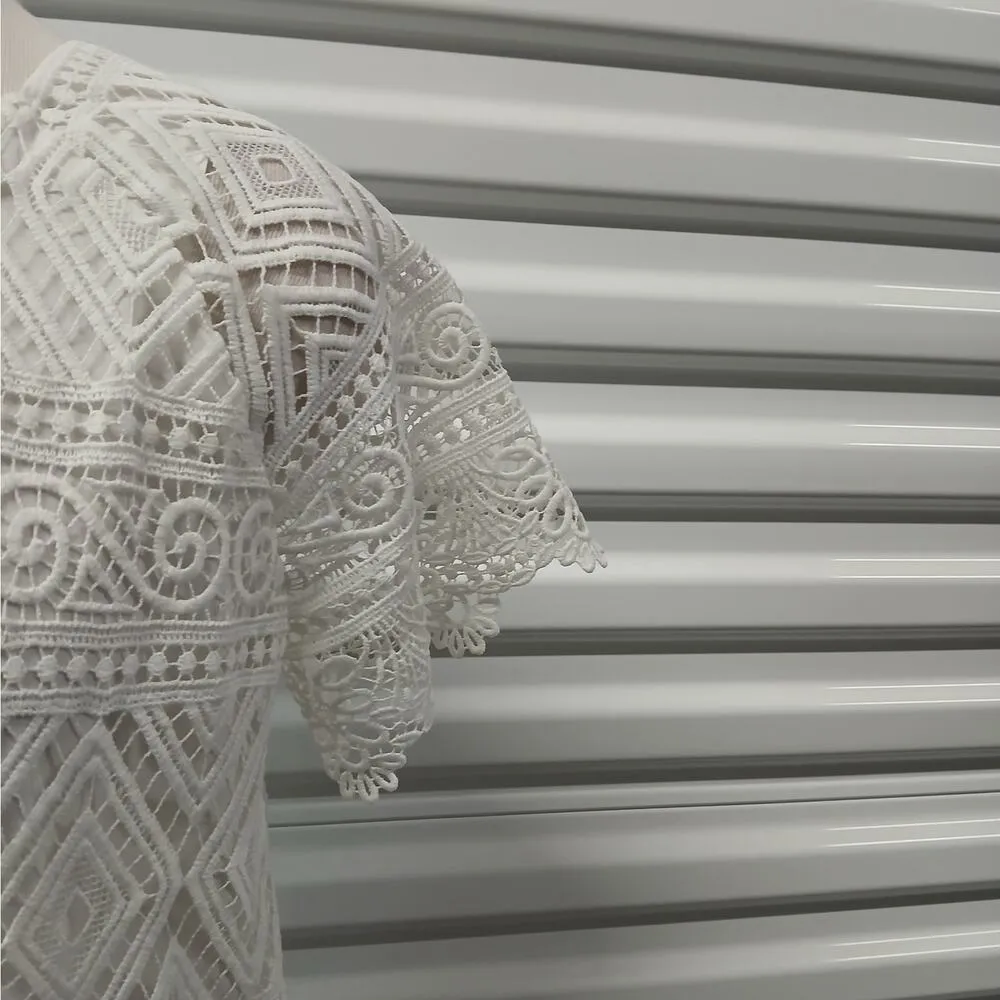 Madewell Embroidered Lace Short Dress Women's Size 6 White Wedding Party Fairy - Image 7