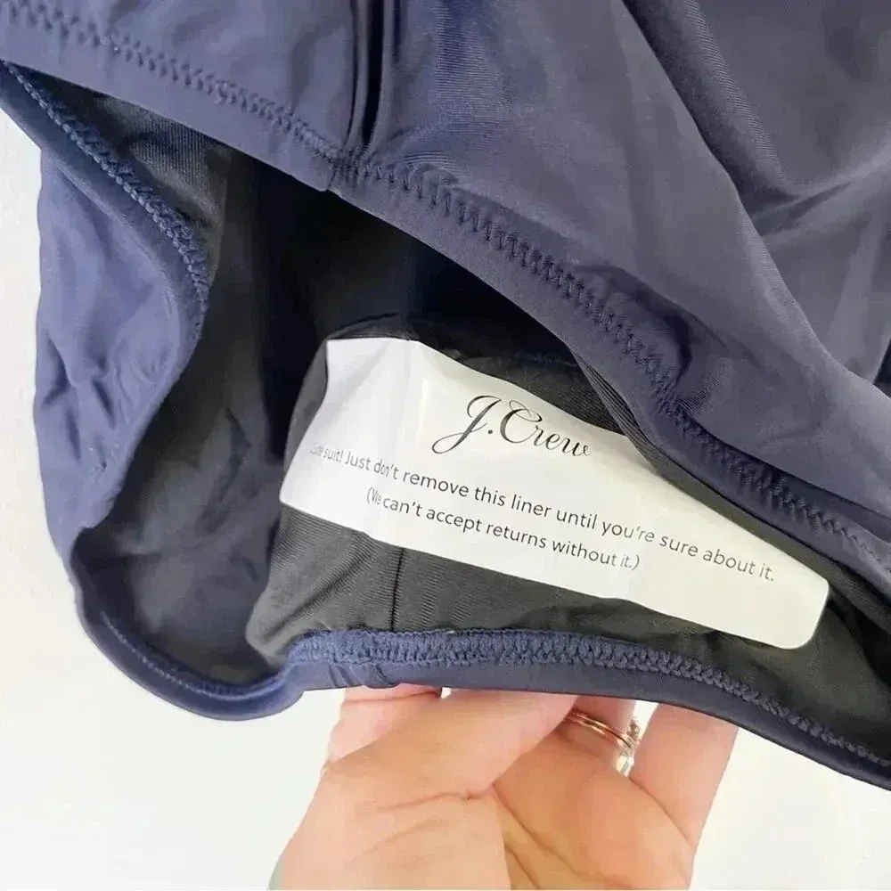 J Crew Plus Size Ruched squareneck one piece Swimsuit in Navy Blue Size 24 NWT - Image 6