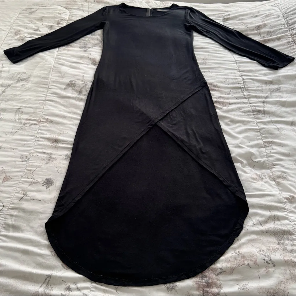 Revolve Benjamin Jay Black Jay Layne hi low modal Long Sleeve Dress, size M Size M - Image 8