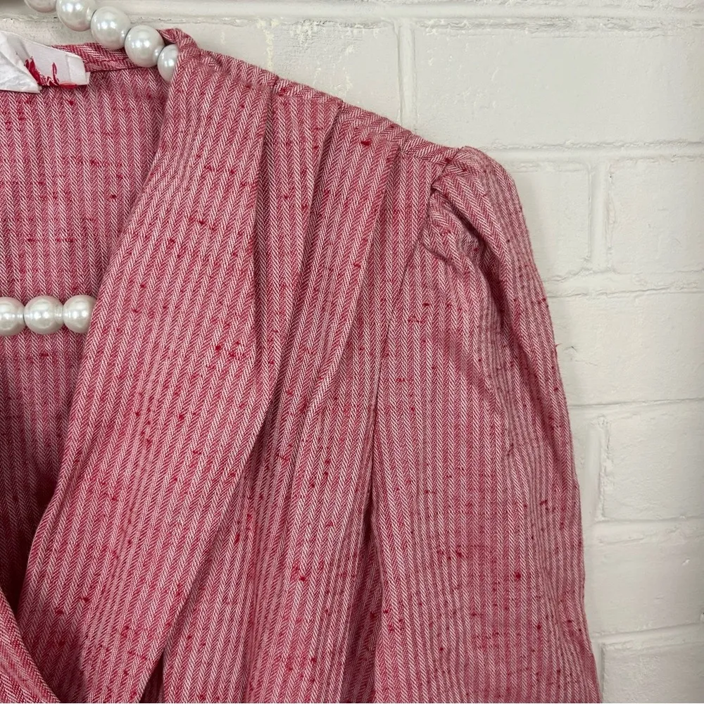 Vintage Scarlett Red Striped Shoulder Pad Jumpsuit - Image 5