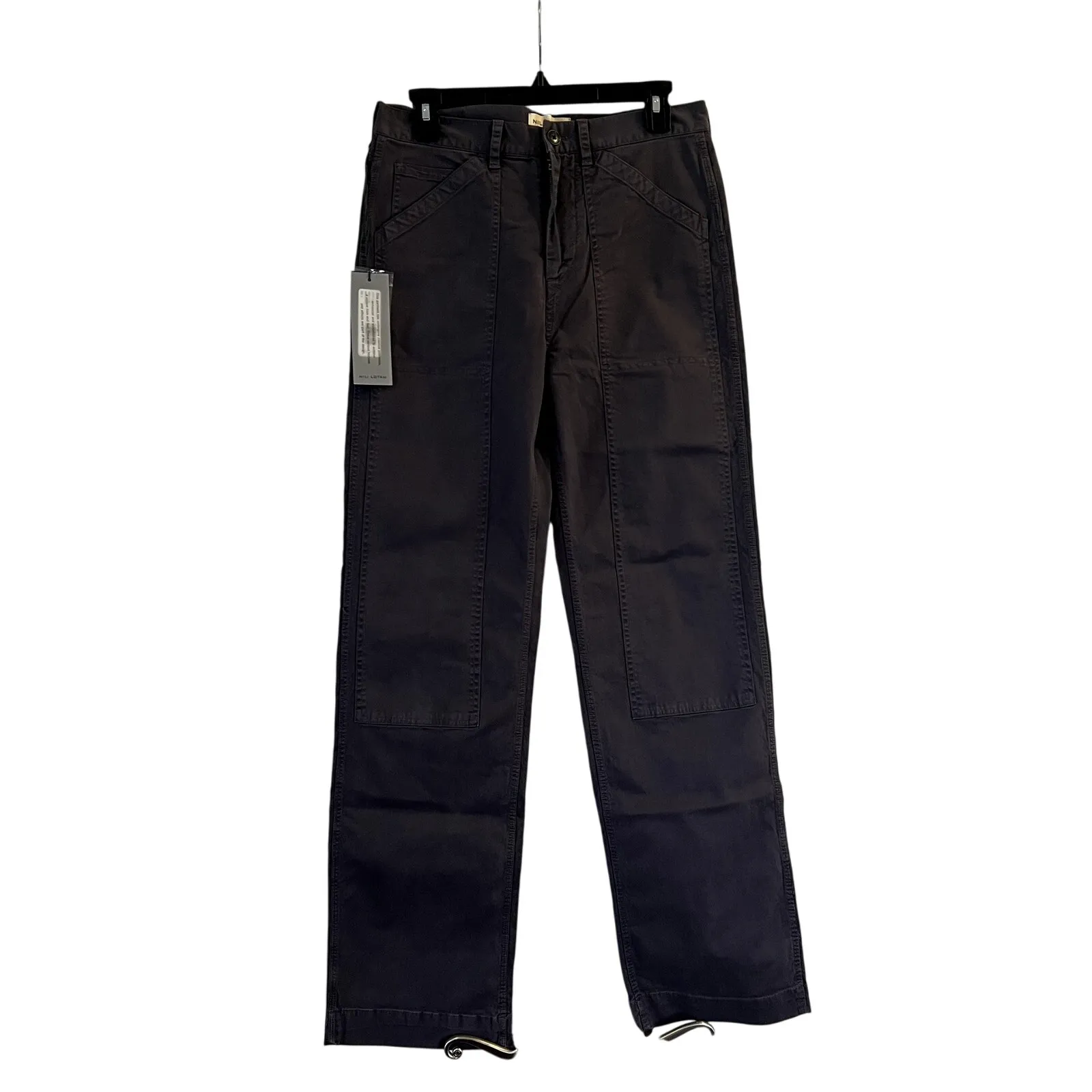 Nili Lotan Tibault Vintage grey Cargo Straight Leg Pants Size 4 Made in USA NWT Gray - Image 2