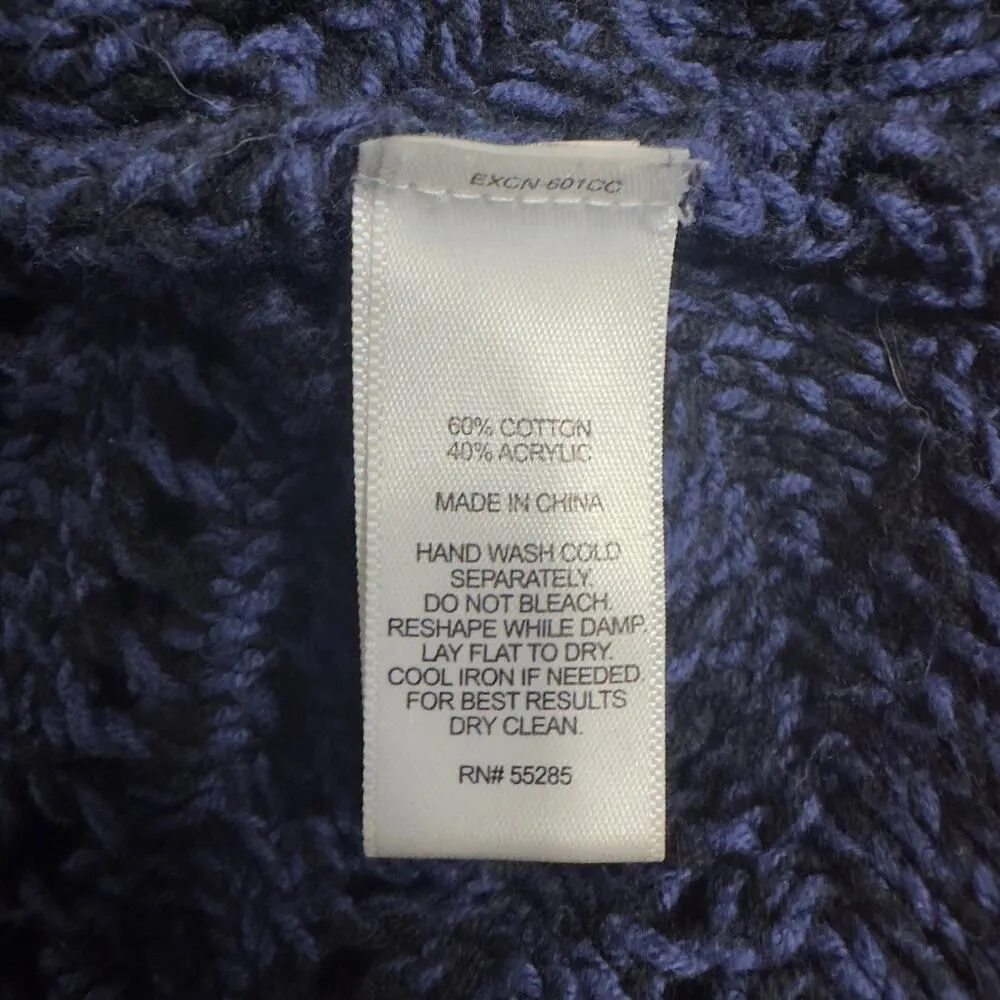 Express Blue Black Cable Knit Sweater Women's Size Small - Image 6