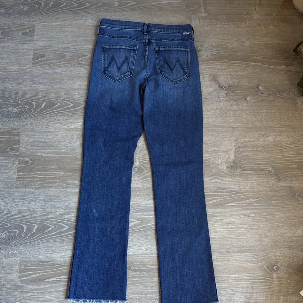 MOTHER High Waisted Rascal Slice Sneak Fray Sake To Me Jeans Blue Size 27 - Image 3