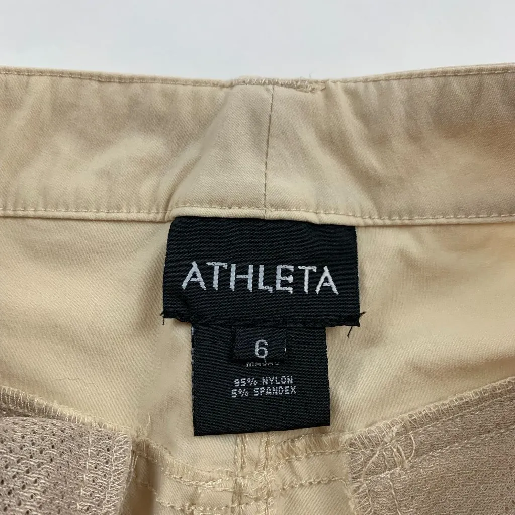 Athleta Cream Stretch Nylon Dipper Cargo Bootcut Pant 6 - Image 3