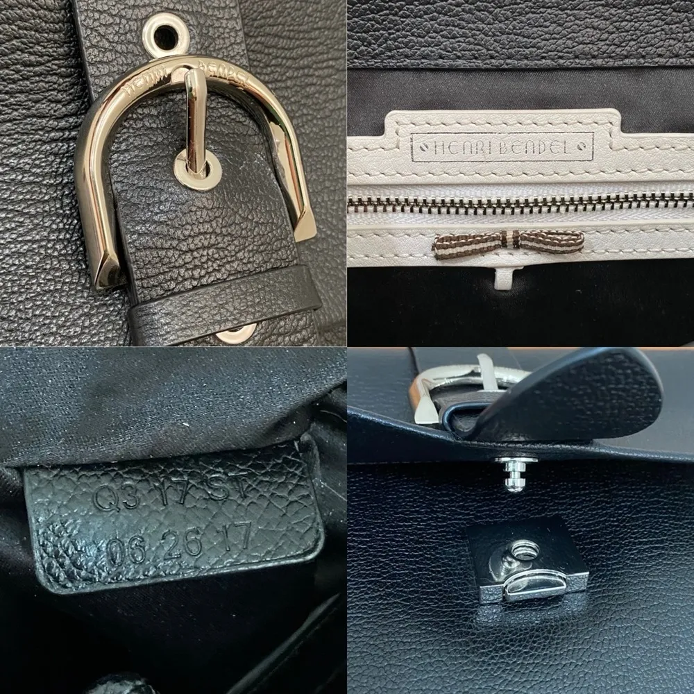 HENRI BENDEL Black Riverside Top Handle Satchel Bag Crossbody Purse Bag - Image 15