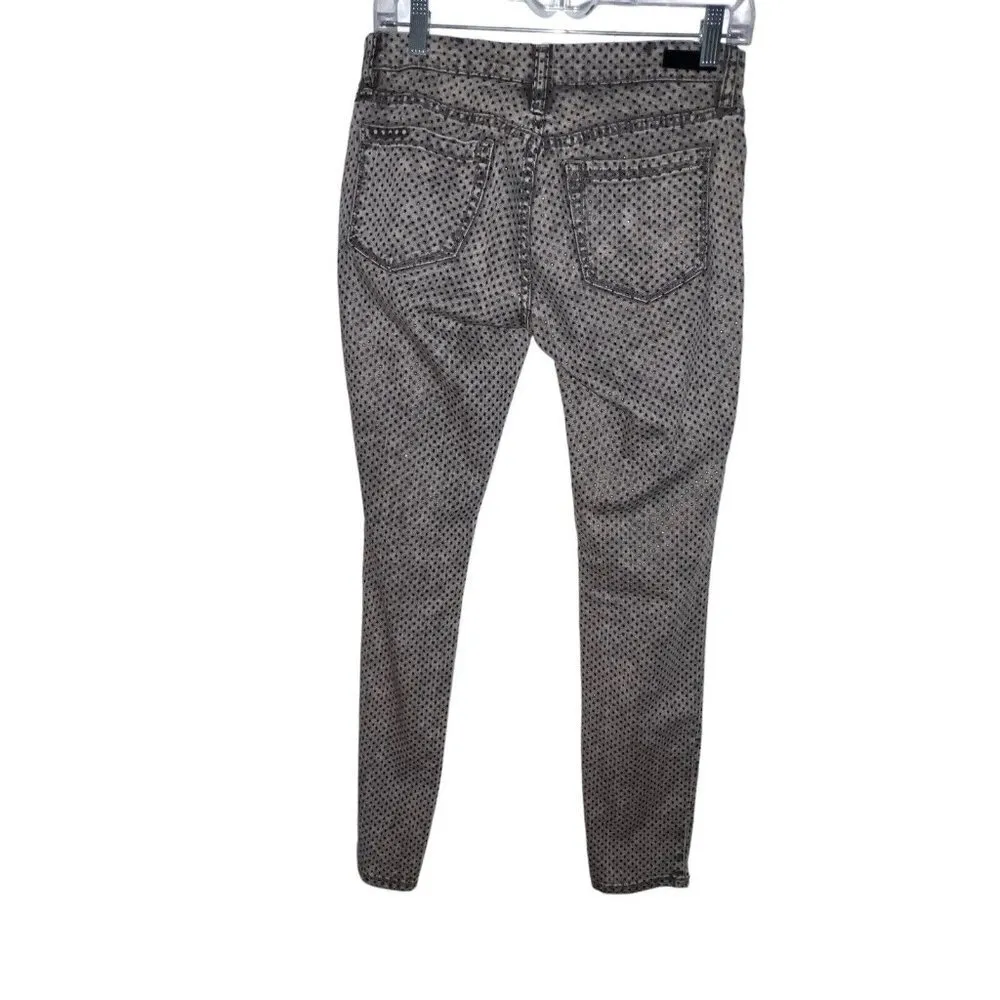 BLANKNYC WOMEN GRAY ACID WASH JEANS WITH BLACK RHINESTONES‎ STYLE 27Q - Image 3