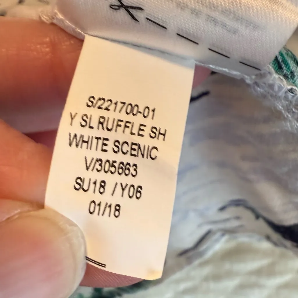 Old Navy Linen Blend Ruffle Tropical Tank Top Women’s XL Birds Flamingos Flowy - Image 8