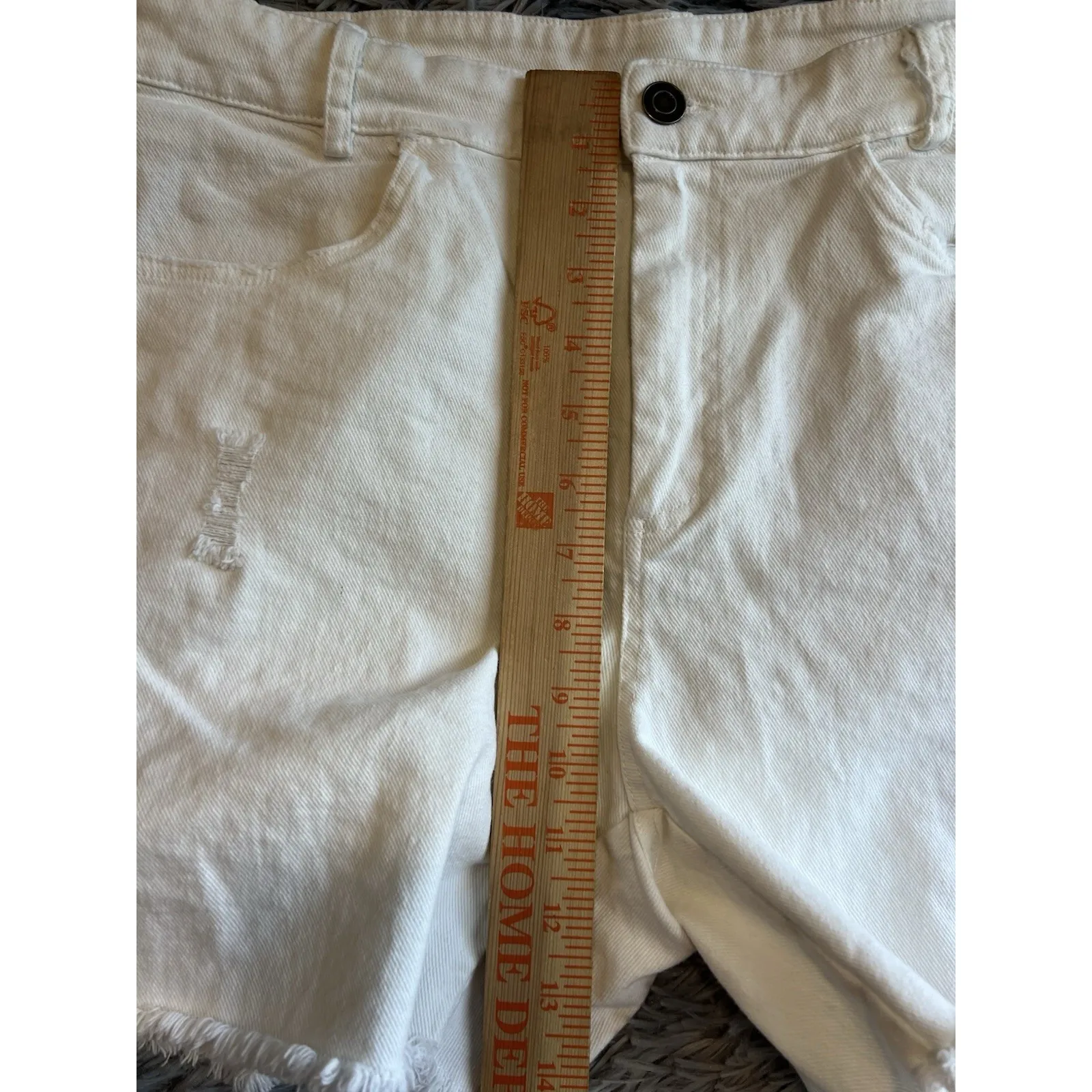 La Miel Denim Shorts Size Large White Rodeo Cowgirl Beach Cruise Travel - Image 6