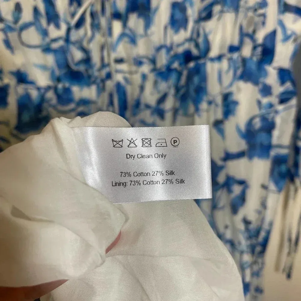 NWOT Borgo de Nor Faustine Floral Cotton Silk Voile Midi Dress - Image 9