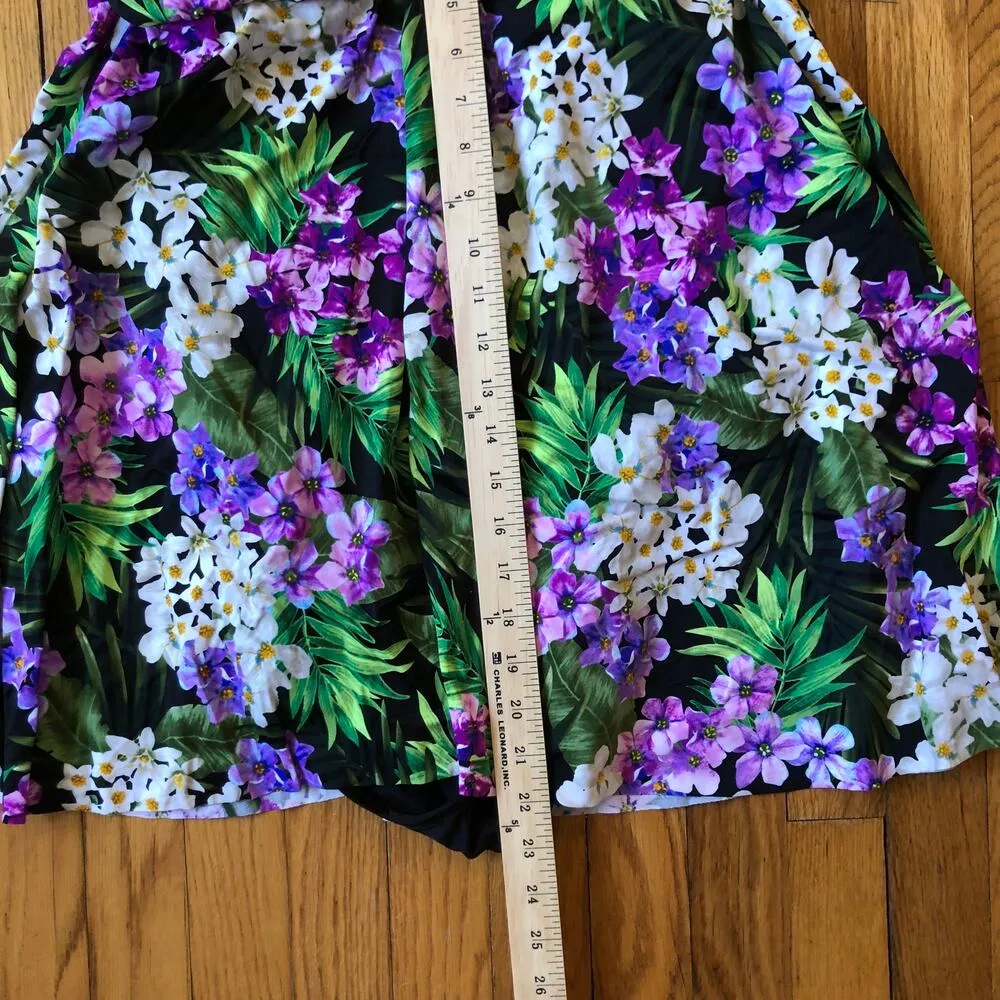 Shapesolver NWT Women's Fly Away Black Purple Floral Bathing Suit Size 22W - Image 3