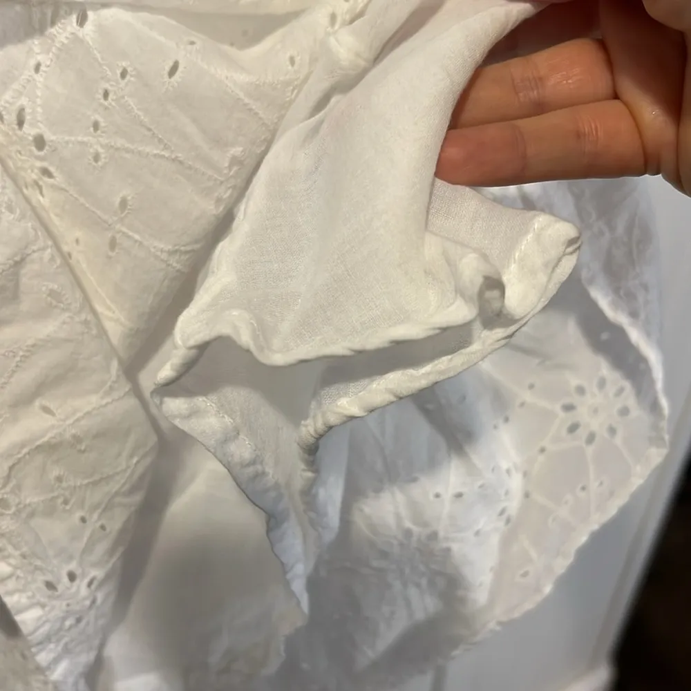 Nicole Miller New York Cotton Eyelet White Sleeveless A line Dress size small - Image 7