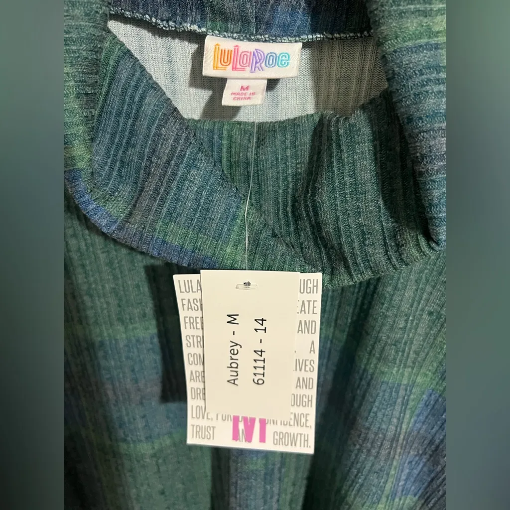 LulaRoe Plaid Green and Blue long sleeve tee - Image 5