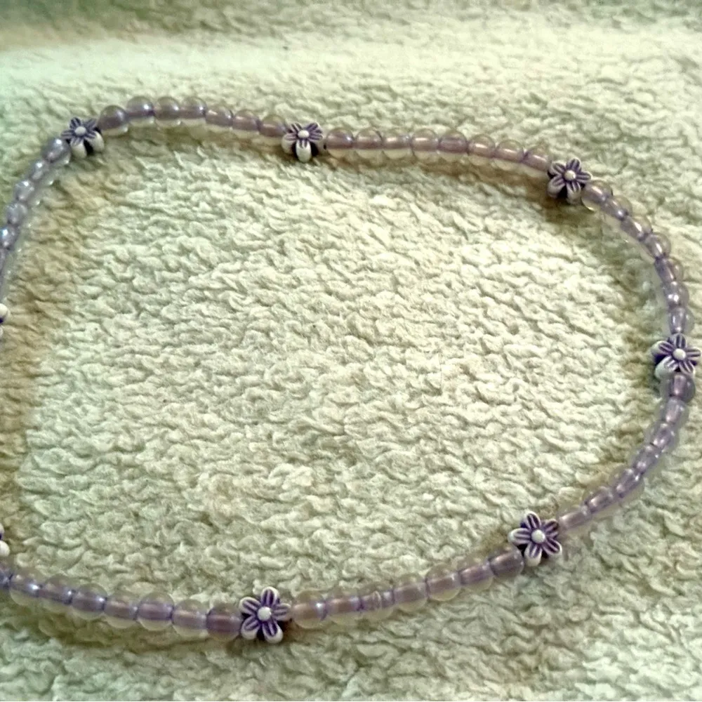 Purple Daisy Beaded Necklace - Image 6