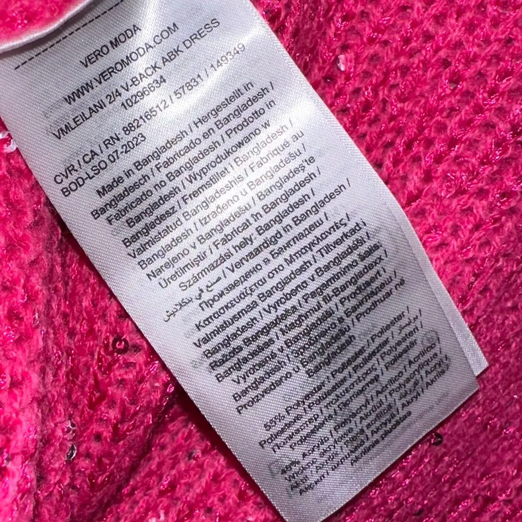 NWOT VERO MODA VMLeilani 2/4 V-Back ABK DRESS - Pink - Small - Image 4