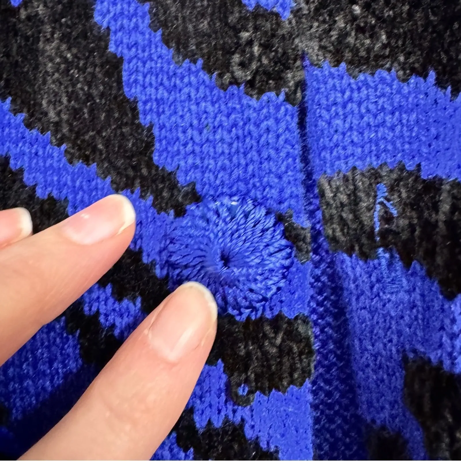 Vintage Lisa International Blue Black Zebra Cardigan Sweater Women M Funky Artsy Size M - Image 3