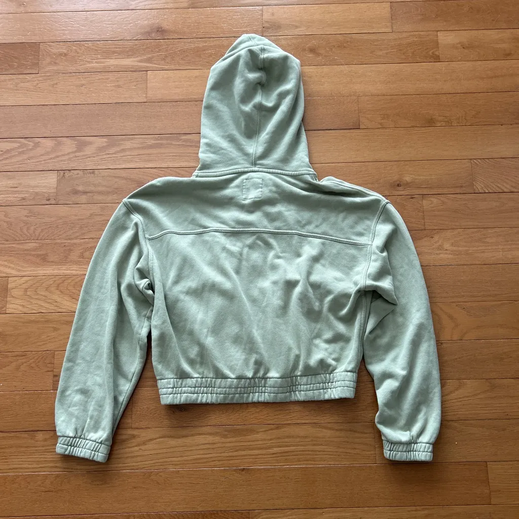 NEW Aerie Cropped Full Zip Light Mint Green Hoodie Women’s Size Medium NWT - Image 3