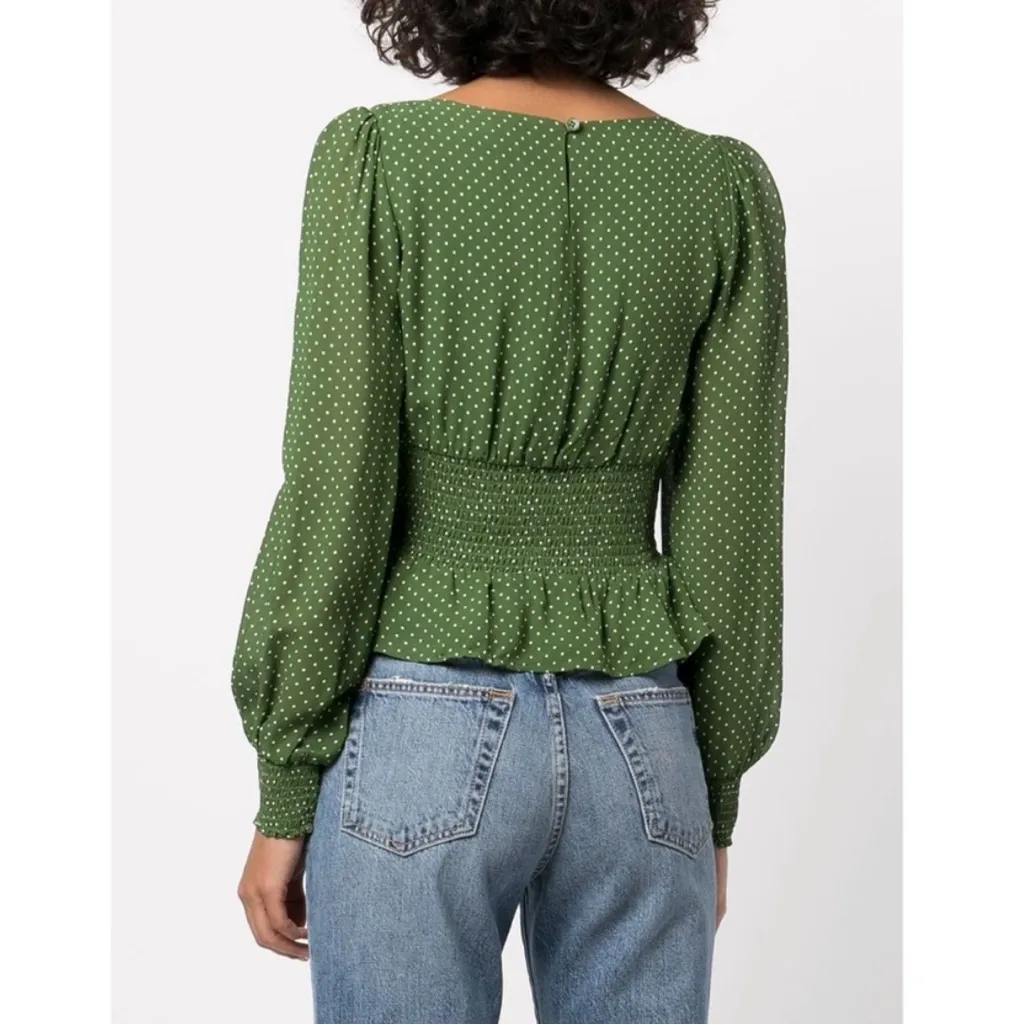 Reformation Hearth Smocked Long Sleeve Blouse - Image 4