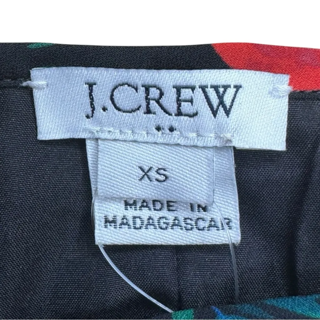 J. Crew Black Floral Mini Dress Size XS - Image 5