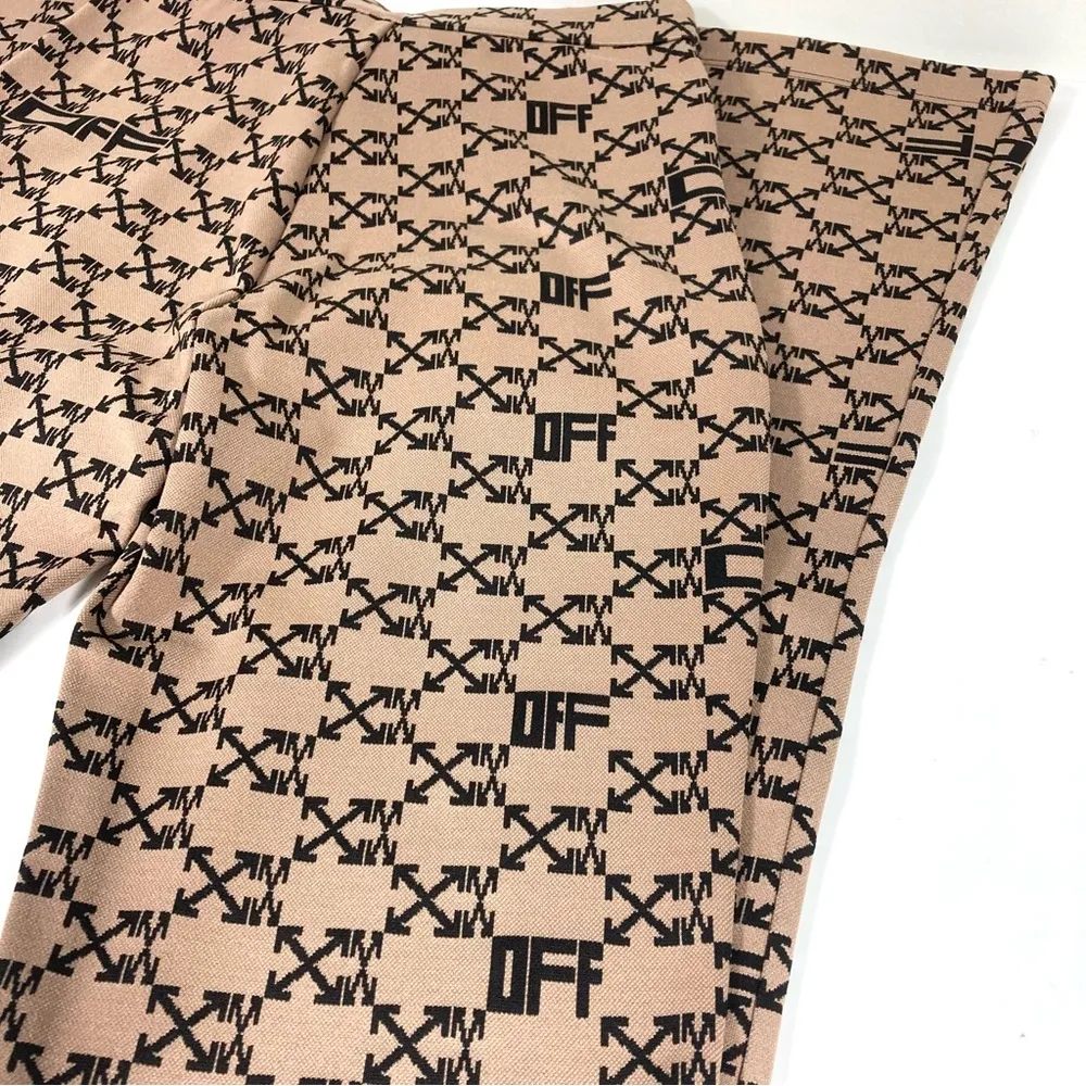 Off-White Monogram Split Hem Leggings Brown Black IT 38 US 4 NWT - Image 14