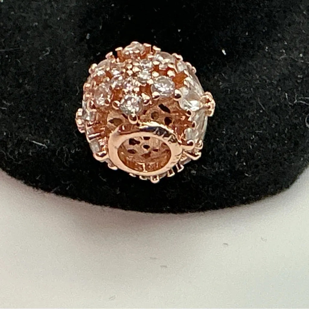 Pandora Rose Gold Pavé Floral Charm S925 ALE MET Clear CZ - Image 4