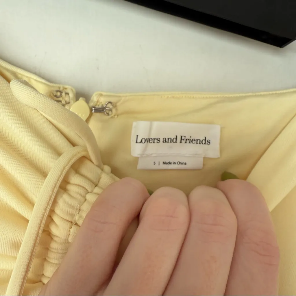 Lovers and Friends Surya Pale Yellow Halter Top & Midi Skirt Set S - Image 11