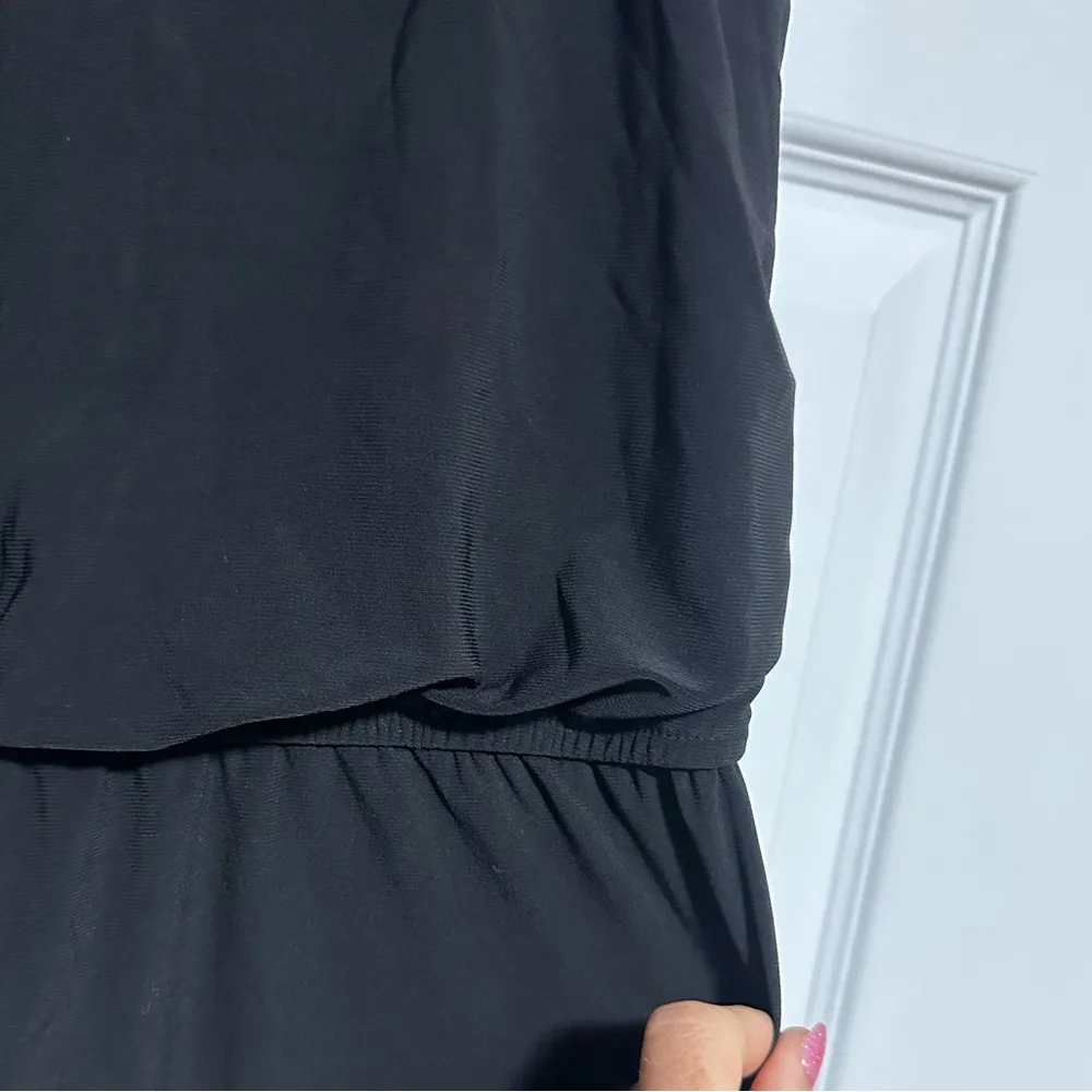 SPENSE BLACK JUMPSUIT SILVER NECK DETAIL CAGE CUTOUTS Size 14 - Image 3