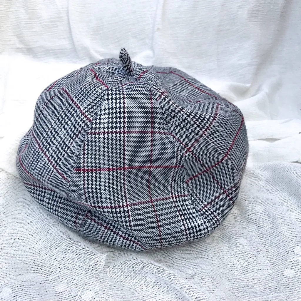 Plaid Beret Black - Image 3