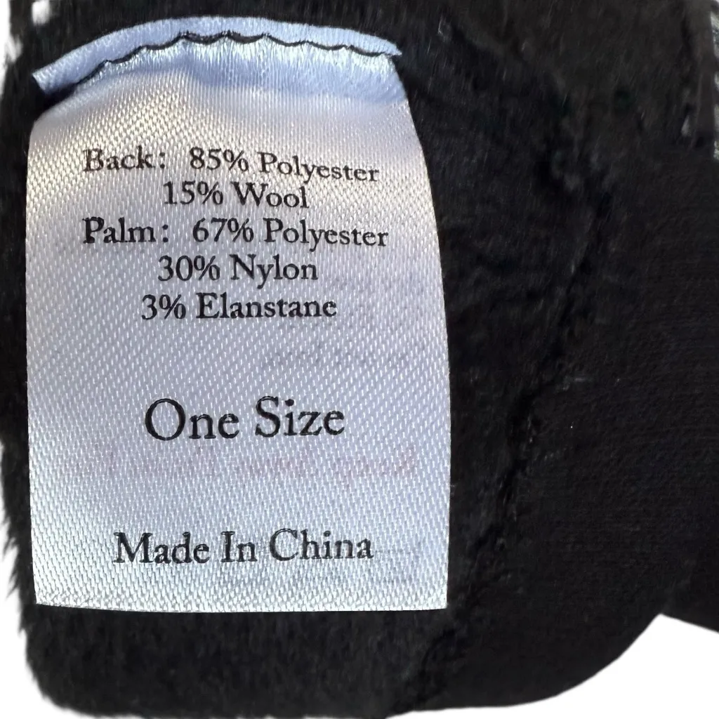 Black‎ and White Check Gloves Black - Image 3