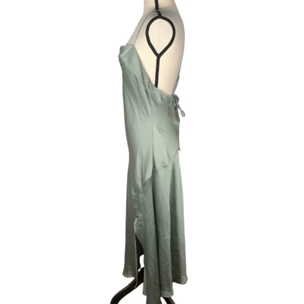 The Label Cowl Slip Midi Dress Green Women's NWT - Image 5
