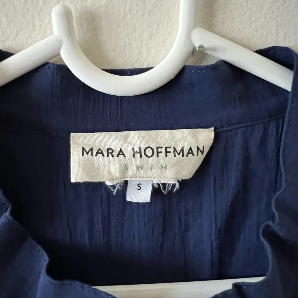 Women’s Navy Blue Mara Hoffman Swim Gauze Wide Leg Romper Jumpsuit size S EUC - Image 4