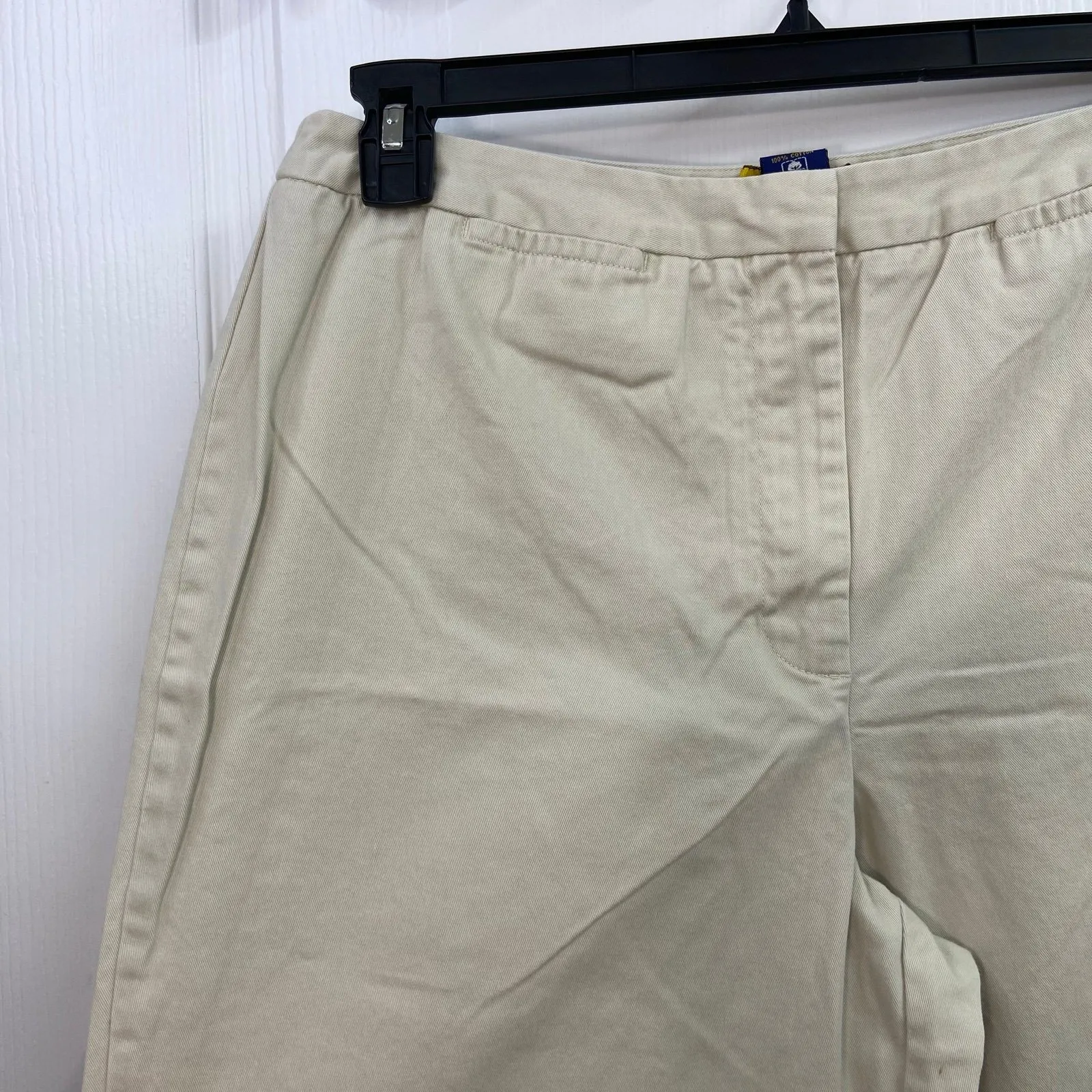 Vintage Charter Club tan khaki high waisted 100% cotton straight fit pants 14 - Image 2