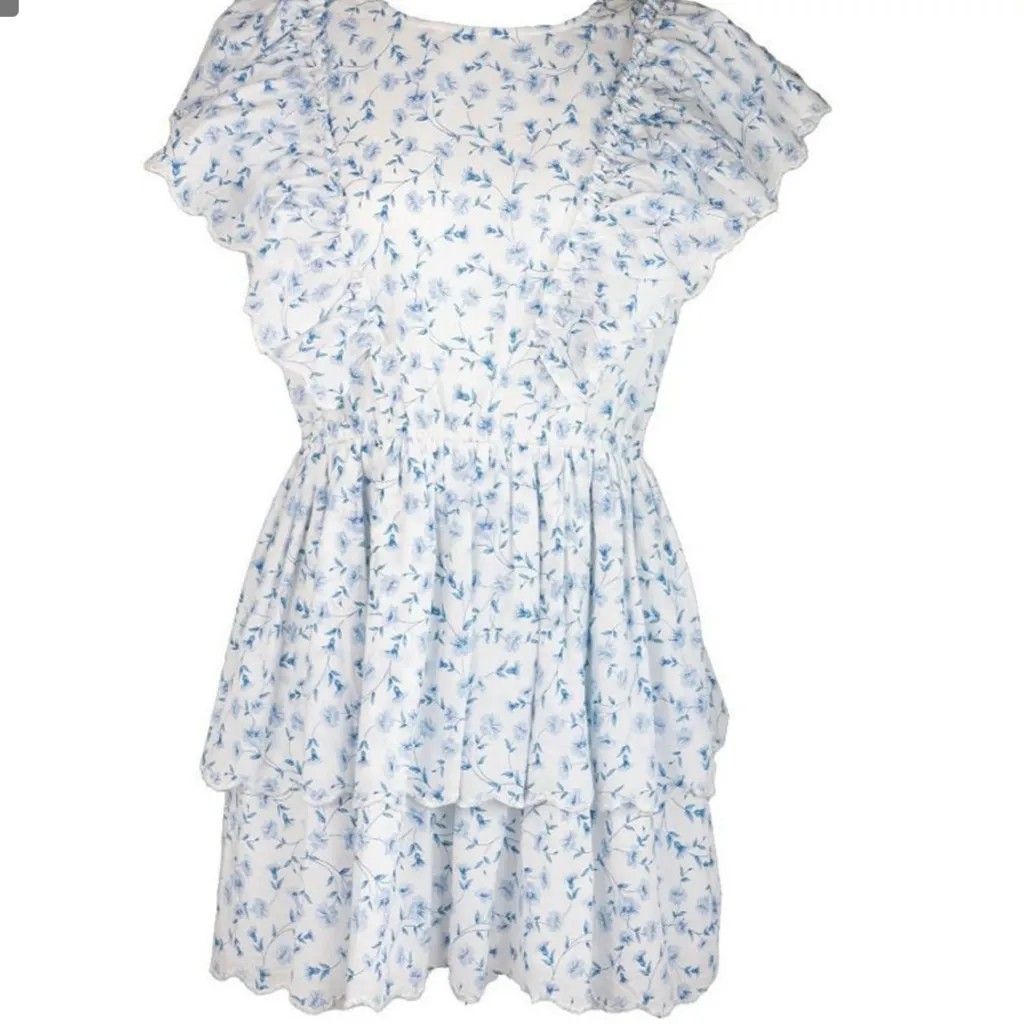 NEW Simply Southern Mini Dress Size XL Tropical Floral Blue and White NWT - Image 3