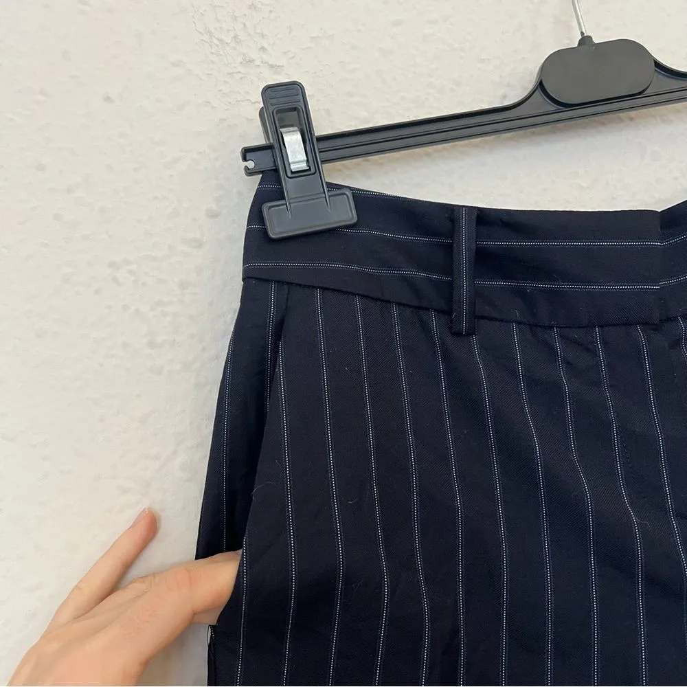 Brooks Brothers Navy Blue Pinstriped Trousers Wool Dress Pants Size 0P - Image 7