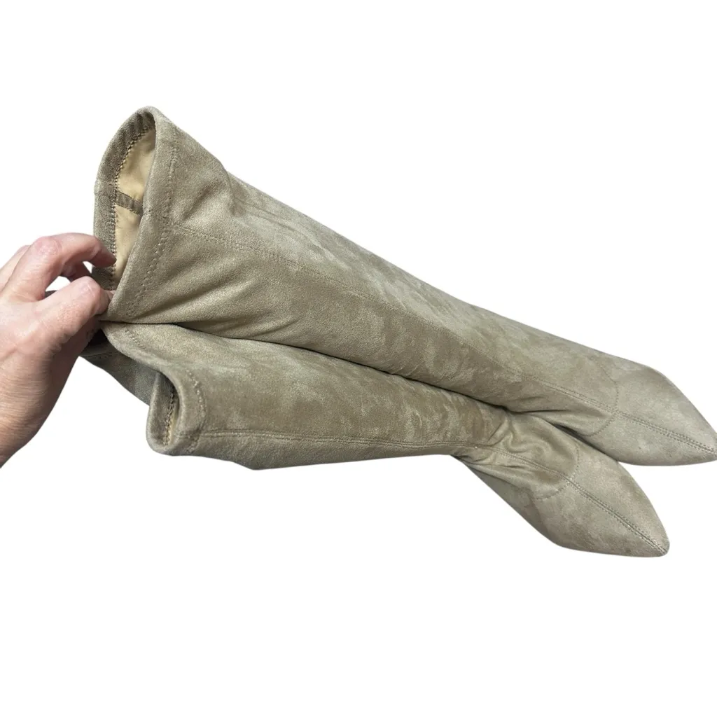 Vince Camuto Faux Suede Pull On  Knee-High Women's Boots Size 10 Tan/Sand color - Image 13