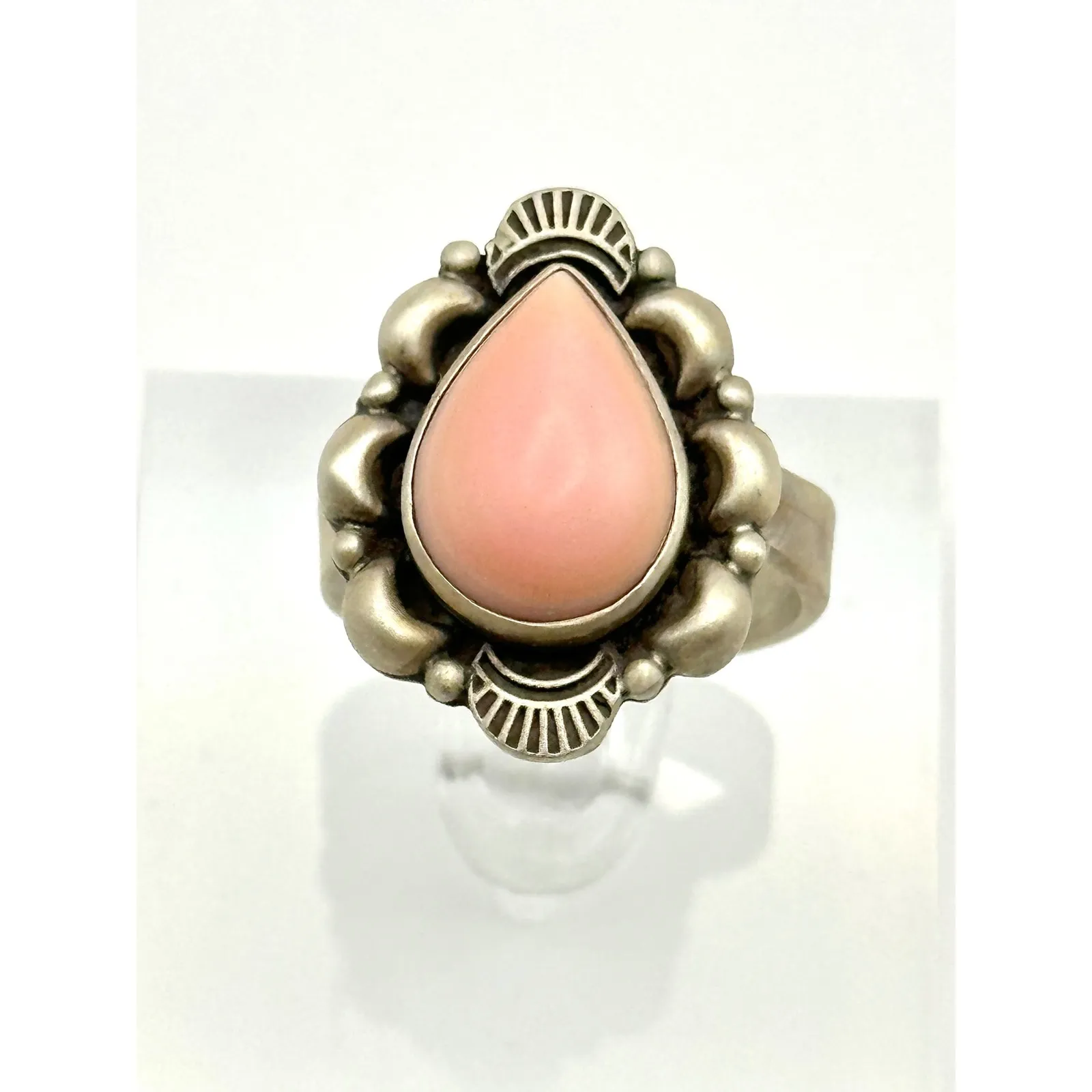 Pink Conch Sterling Silver Adjustable Ring - Image 2