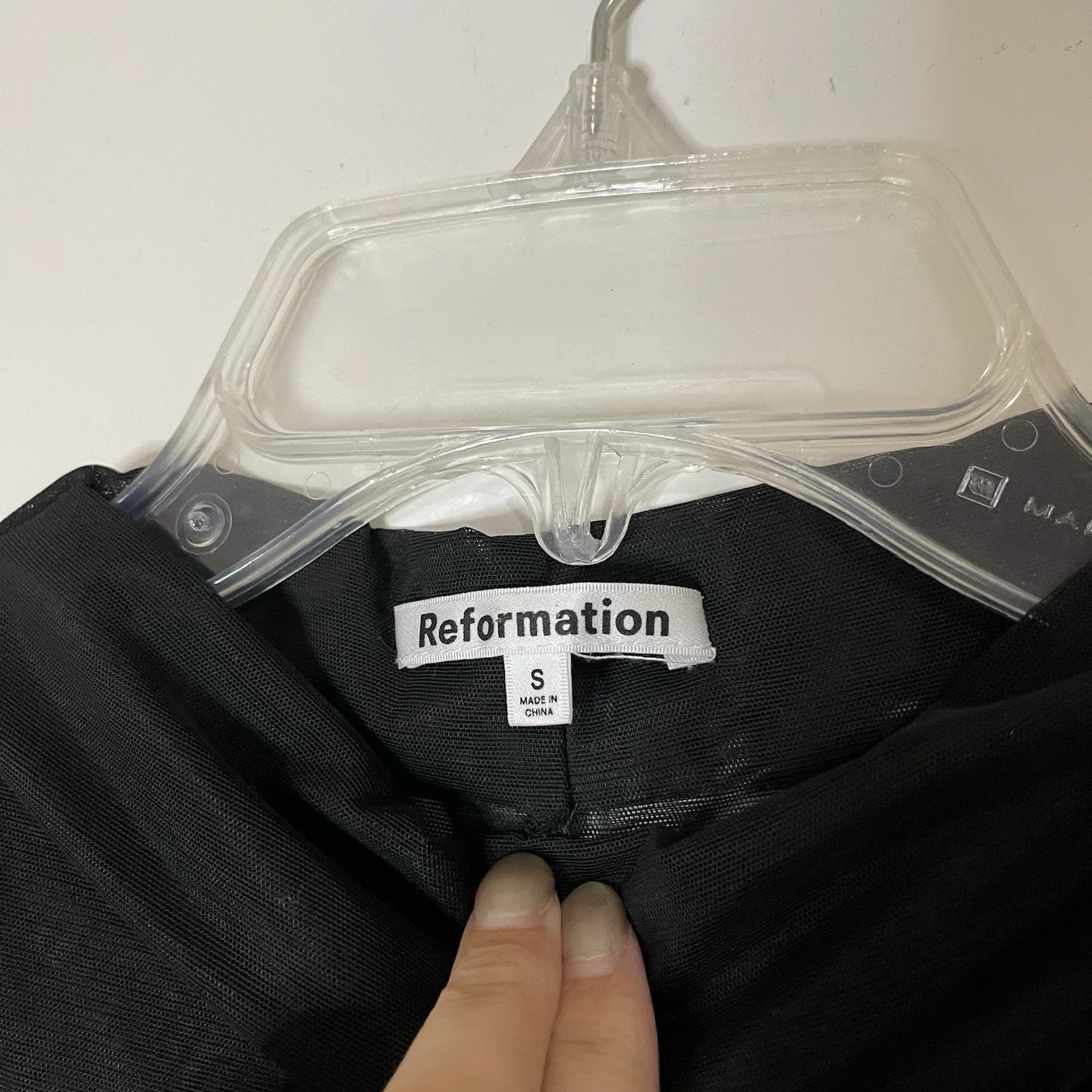 REFORMATION Lindy sheer mesh high neck sleeveless cinched black top size Small - Image 5