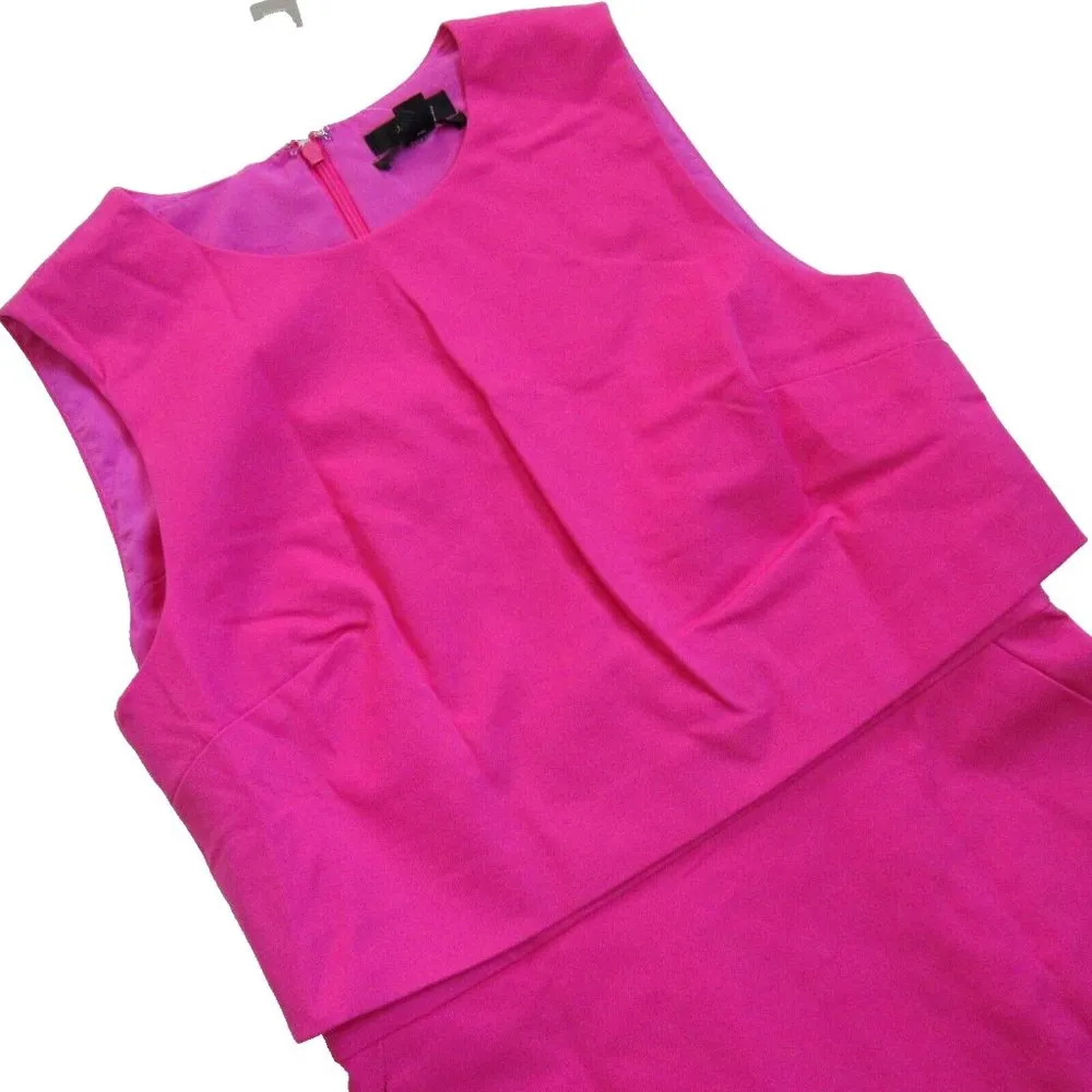 NWT J.Crew Sleeveless Going-places in Soft Fuchsia Bi-stretch Cotton Dress 6 - Image 3