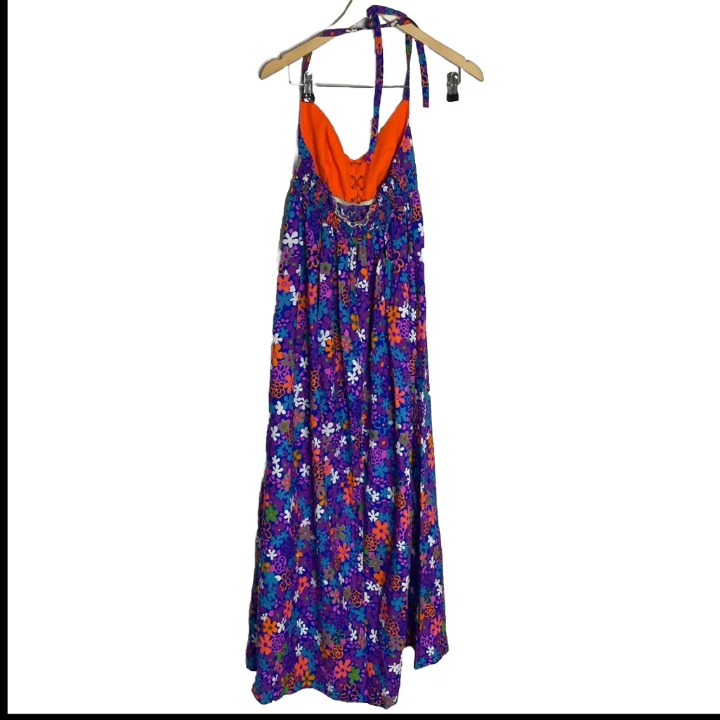 Vintage 1960s Rare Kamehameha Tiki Bombshell Hawaiian Dress 15/16‎ Blue Size undefined - Image 4