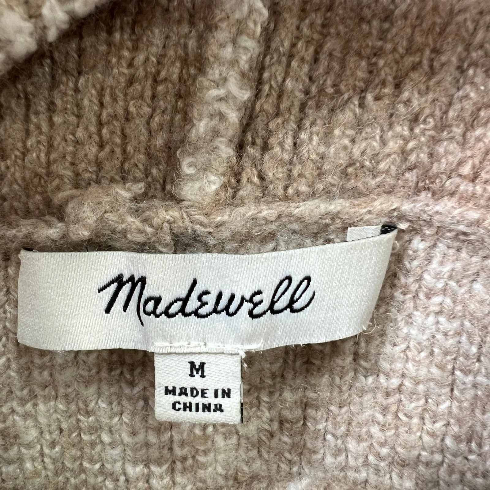 Madewell  Plaid Cowl Neck Sweater Wool Blend Pullover‎ Cozy Warm Size Medium - Image 4