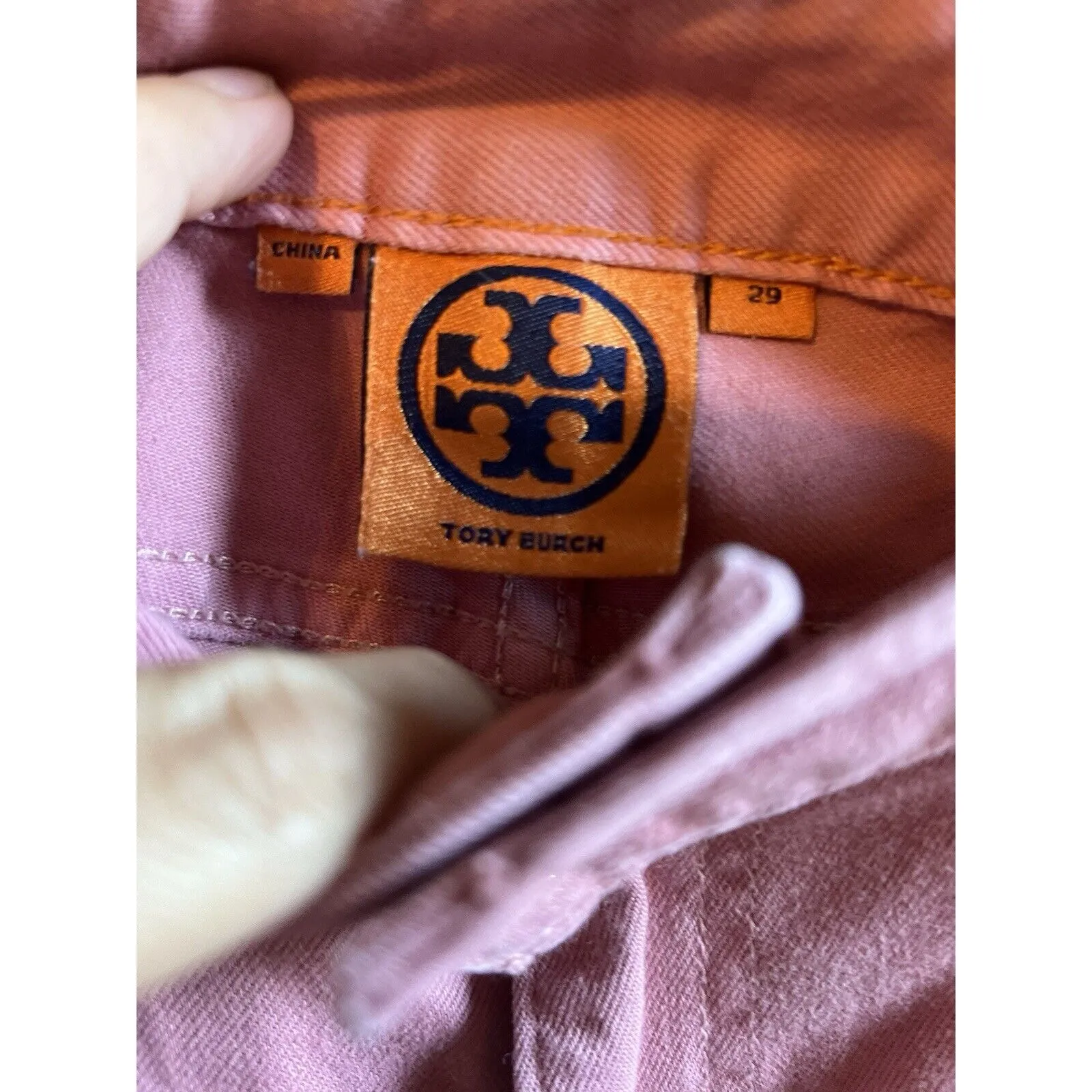 Tory Burch Jeans Sz 29 Cropped Skinny Pink Light Wash Skinny Capsule Timeless - Image 2