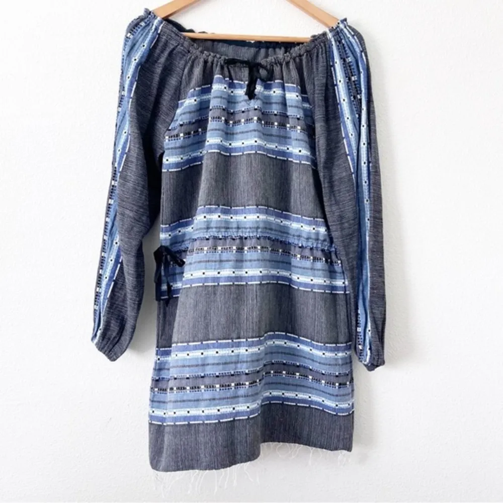 Lemlem Lucy Boho Mini Dress in Ocean - Image 2
