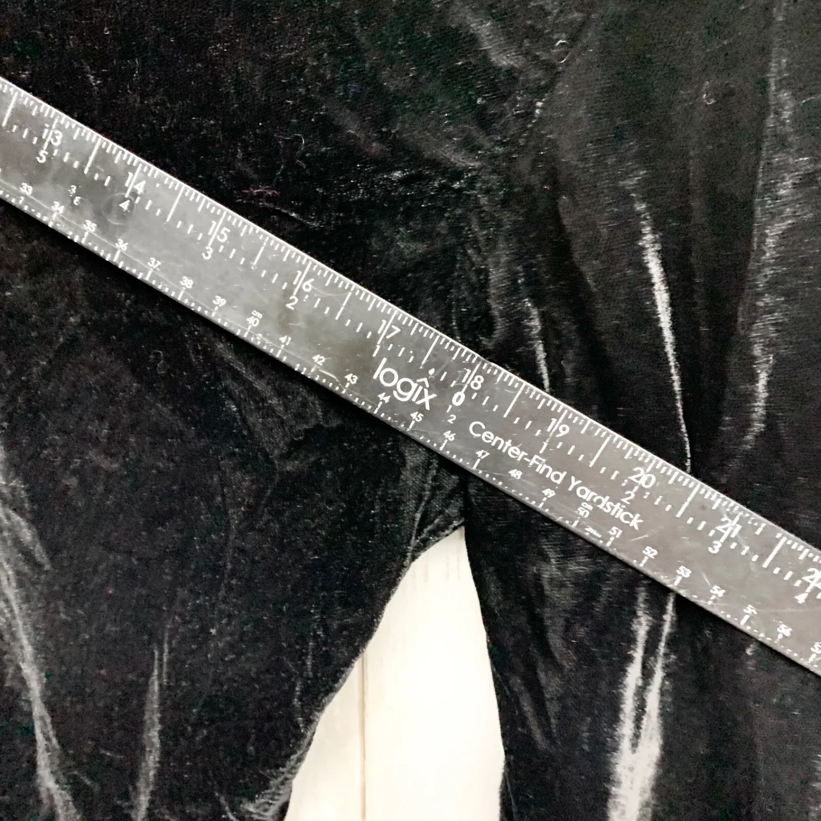 Asos Top Women Size Small Long Sleeve Mock Neck Zip Closure Velvet Blouse Black - Image 5