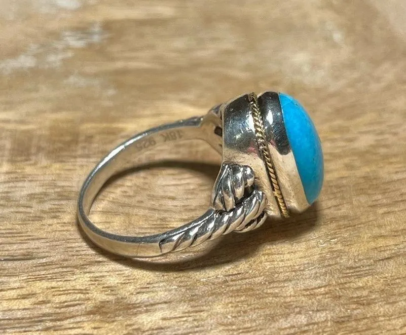 EFFY  & 18K Yellow Gold Blue Turquoise Ring - Image 6