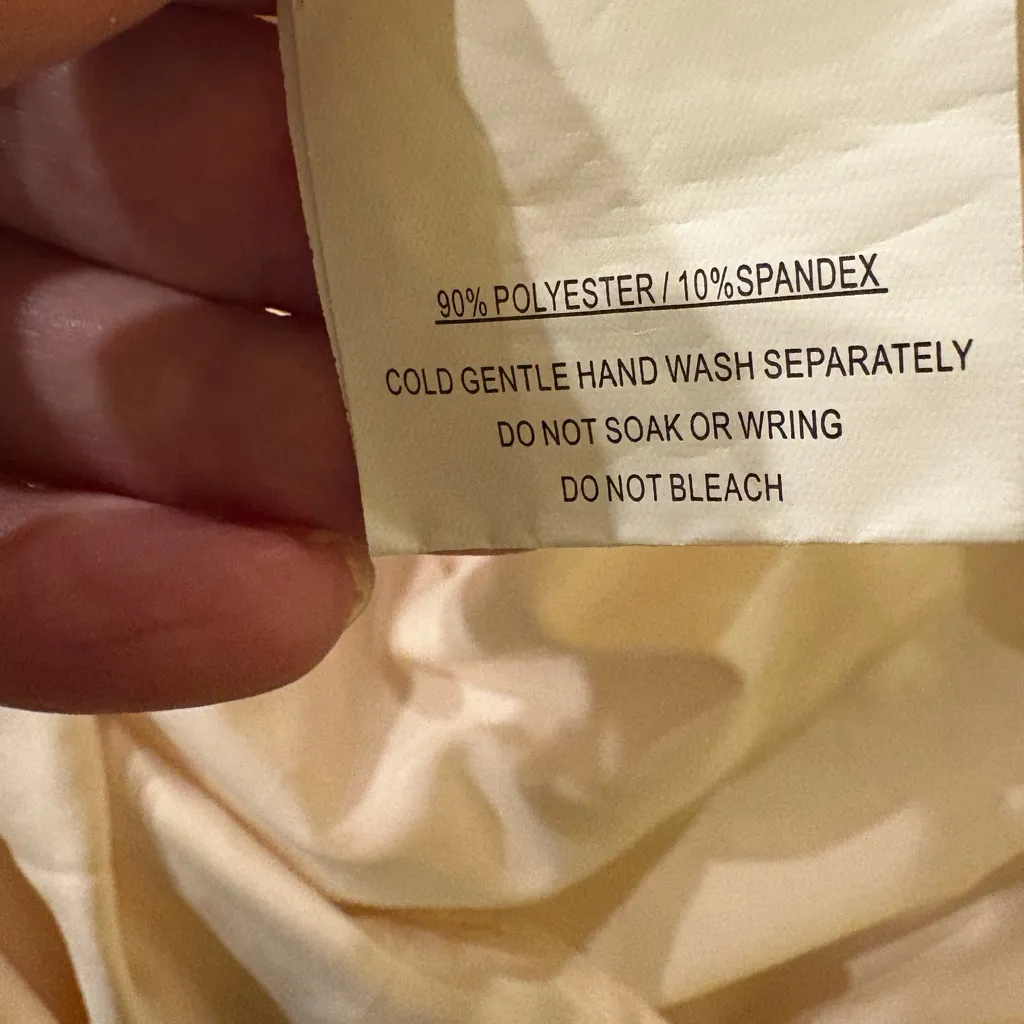 Here Comes The Sun satin maxi slip dress cowl neck sz S new NWT cream - Image 5