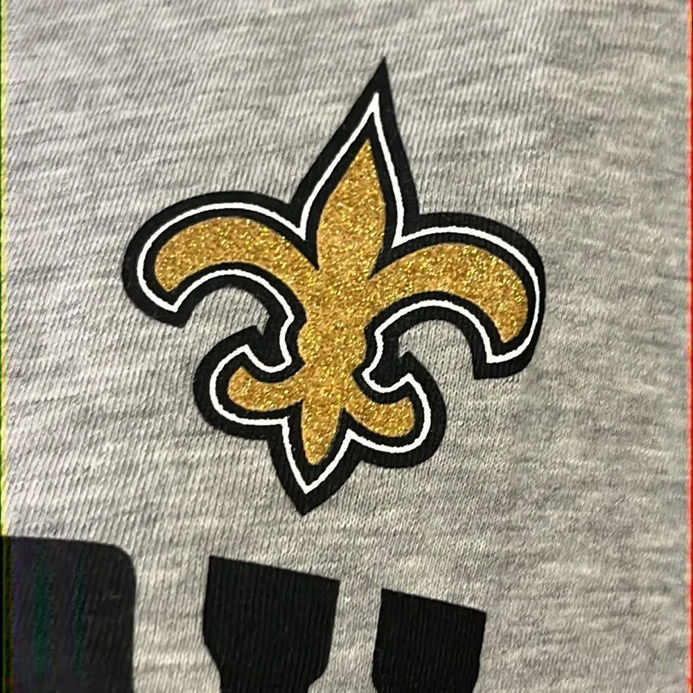 NFL New Orleans Sunday Football Women’s Short Sleeve Heather Gray T-Shirt-Large - Image 8