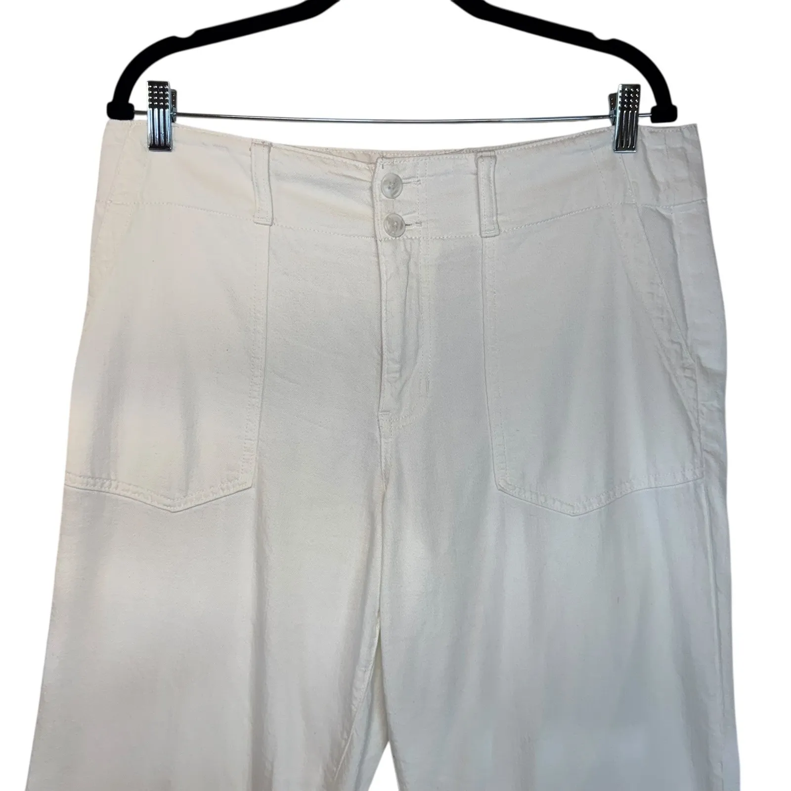 Liverpool Hannah Flare White Wide Leg Cotton Lyocell Old Money Classic Sz 14 - Image 4