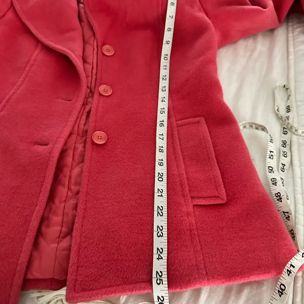 Talbots Women’s 4 Pink Short Alpaca Blend Peacoat - Image 9