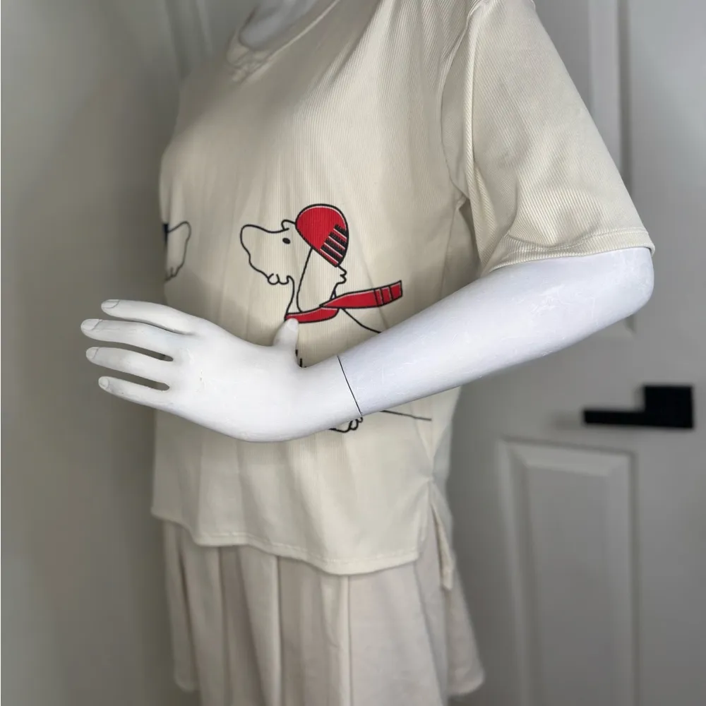 Mango Cream Graphic Tee and Skirt Set - Image 2