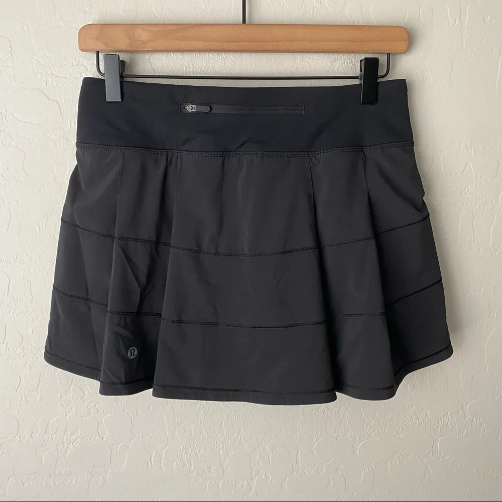 Lululemon Pace Rival Athletic Skirt Skort 10 Tall Black - Image 5