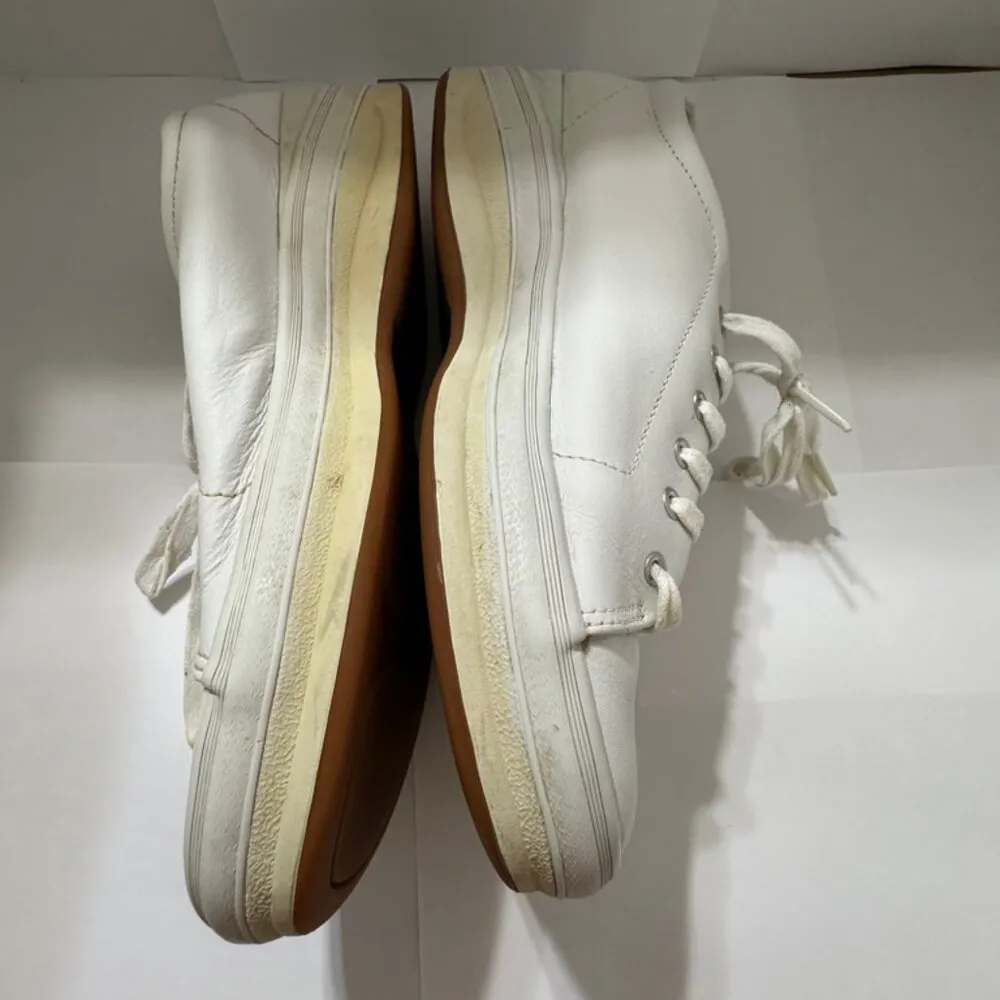 Keds Womens White Leather Lace Up Low Top Casual Nurse Sneakers Size 9 - Image 6